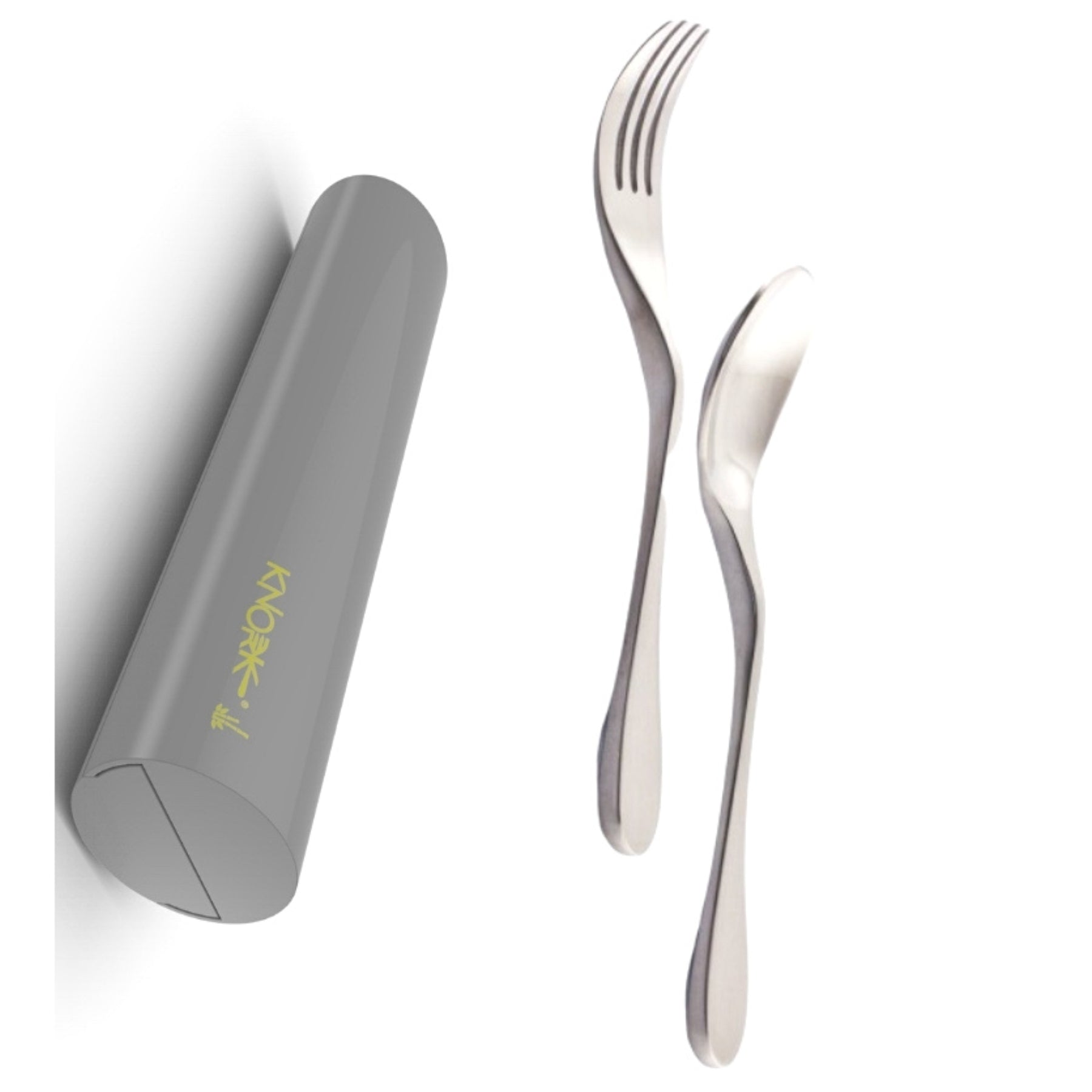 Eco Travel Set Two Piece Utensil Case Silver Stainless Steel - Rosetta Creative Boutique